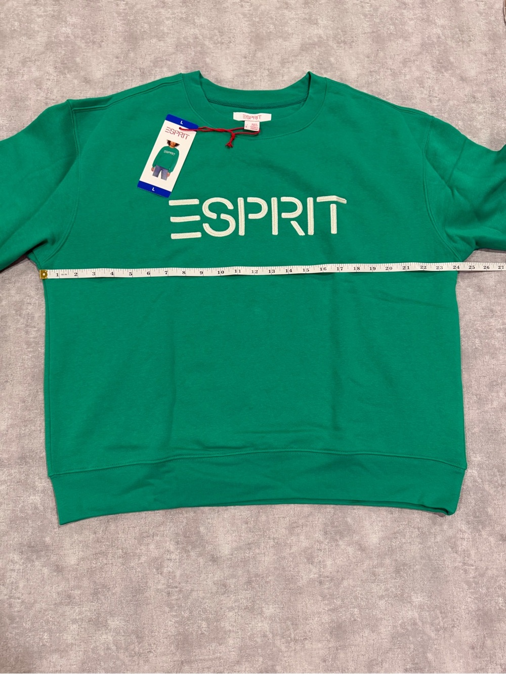 Esprit Bright Green Logo Crewneck Sweatshirt - Picture 4 of 5